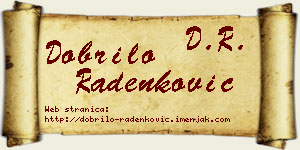 Dobrilo Radenković vizit kartica